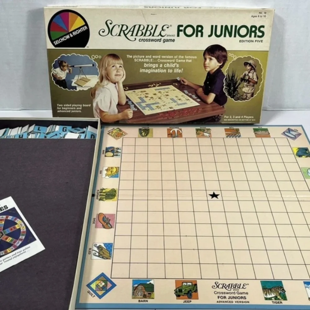 Vintage 1982 Scrabble for Juniors Edition 5 Sealed, New in Box Selchow & Righter